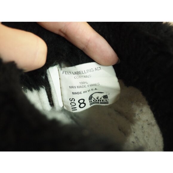 Sorel Black Felt Lined Black Faux Fur Snow Boots, Size 8 (US) - Picture 7 of 10